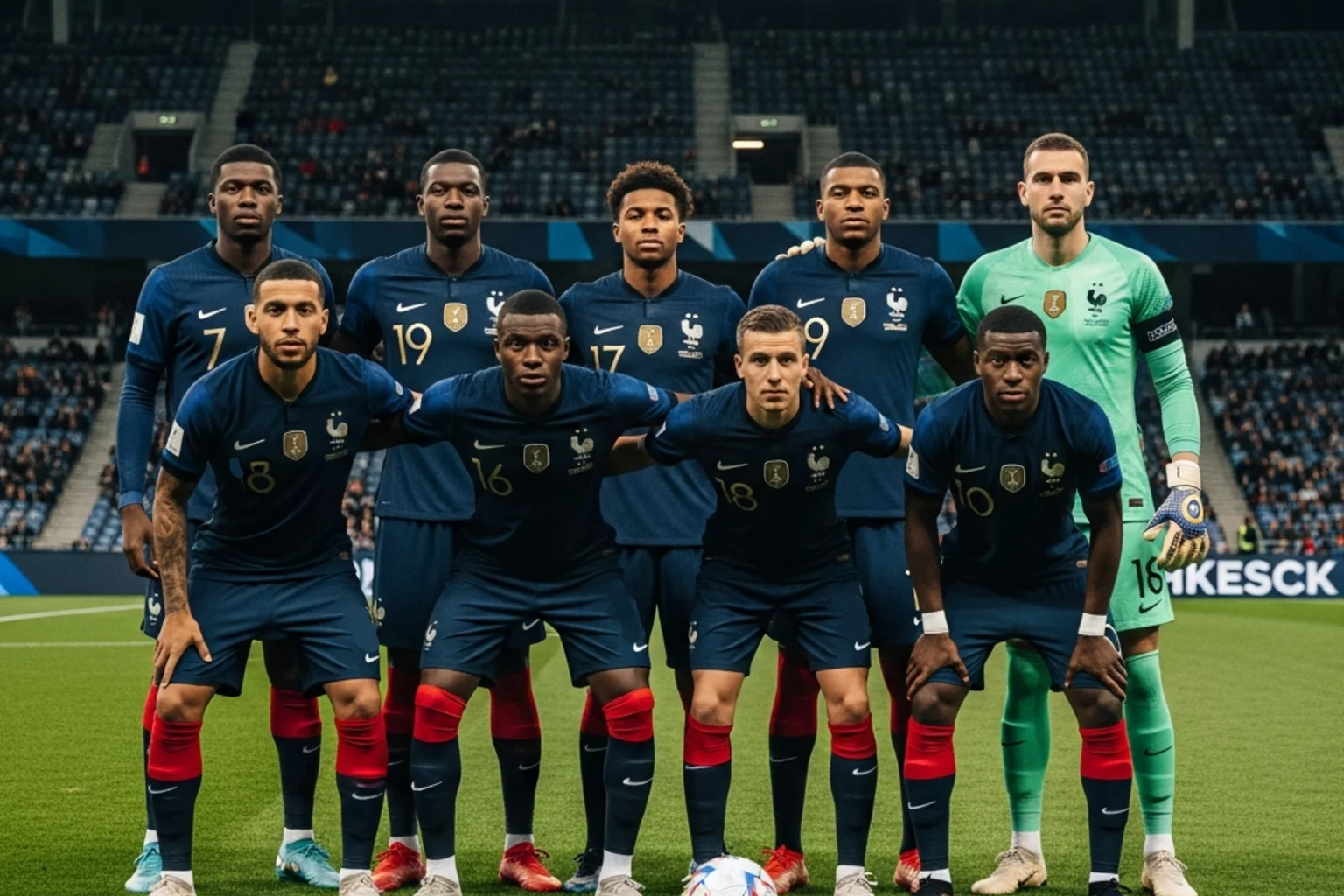Frankrikes landslag i fotboll med Kylian Mbappé inför VM 2026