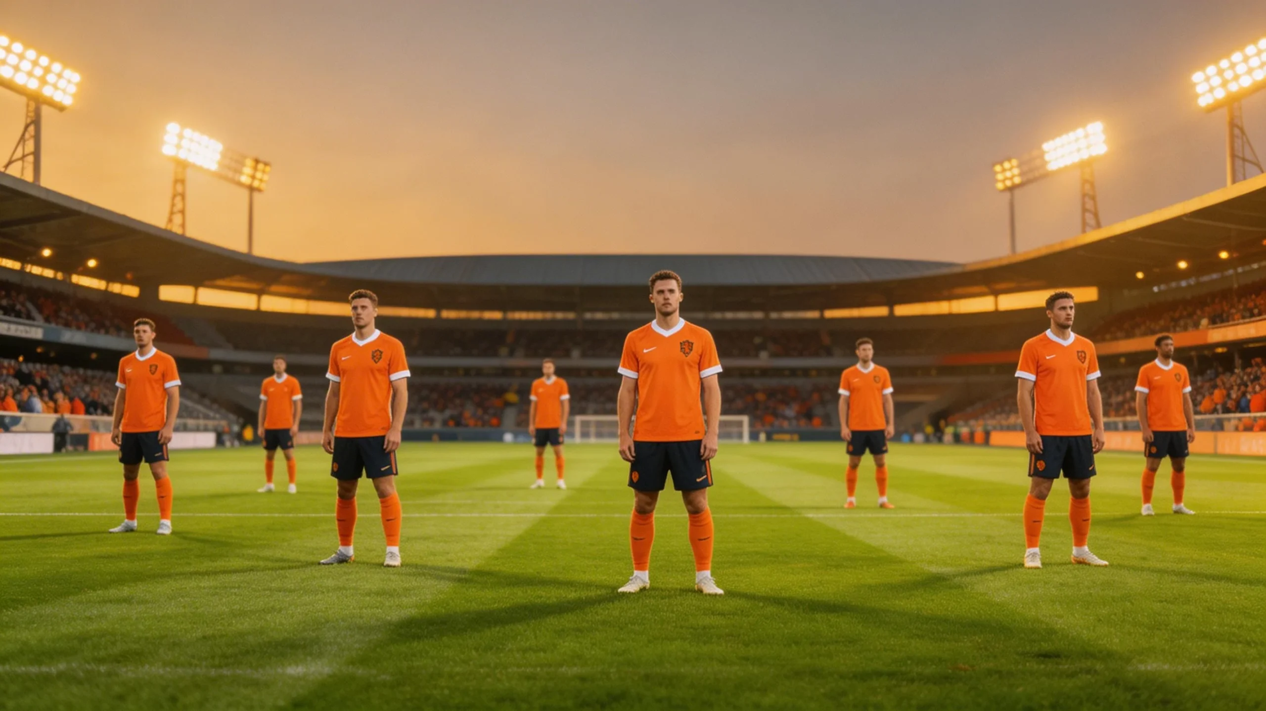 Nederländernas landslag i fotboll med Virgil van Dijk inför VM 2026