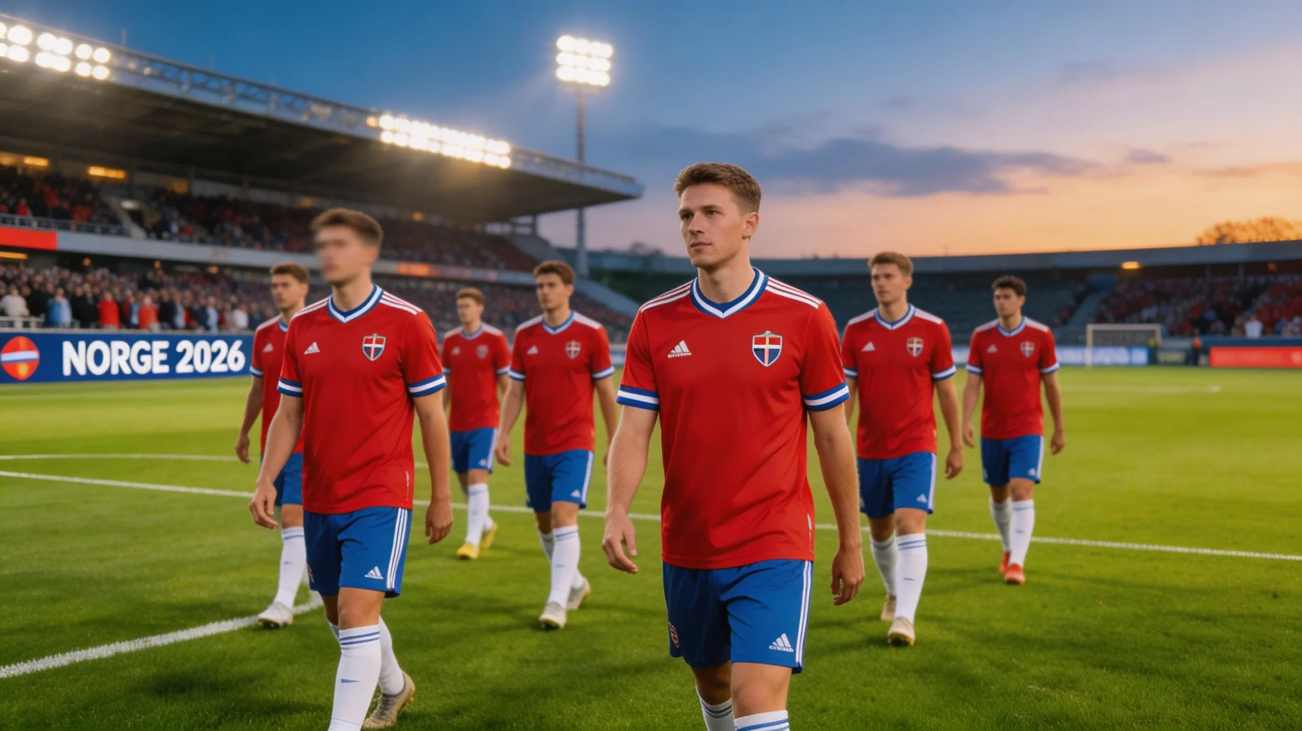 Norges landslag i fotboll med Erling Haaland inför VM 2026