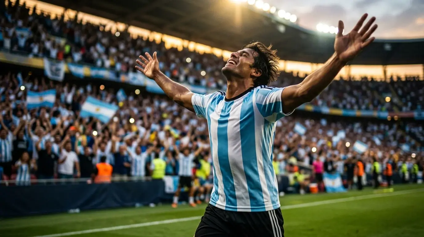 Lionel Messi firar sitt rekordmål mot Österrike i VM 2026